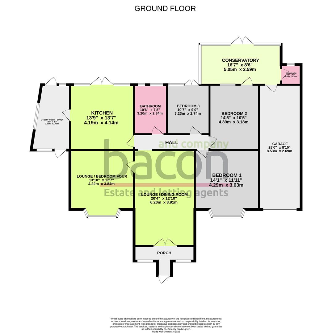Floor Plan | Bungalow - Detached | Warren Road, Worthing | For Sale